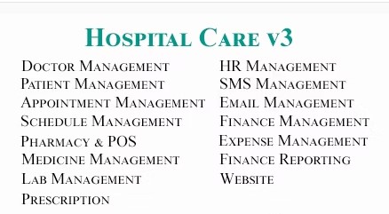 Hospital Care : Hospital Management System + Patient App